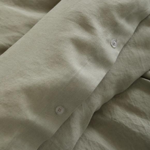 Other - European Linen Duvet Cover, Full/Queen, Color: Willowleaf